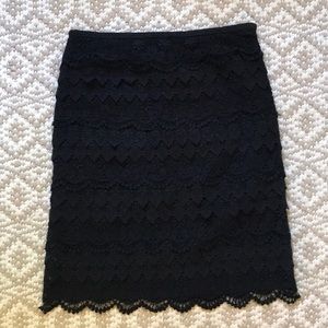 J. McLaughlin Tiered Lace black Skirt